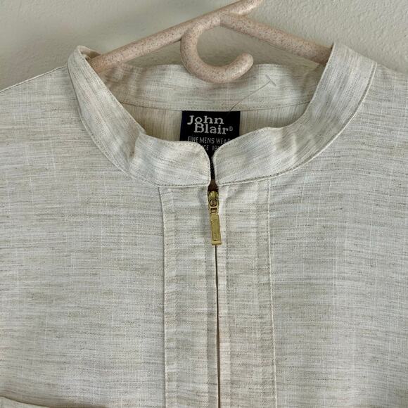 John Blair Manderin neck half zip shirt pockets Scandi minimalist academia XL - Picture 3 of 11